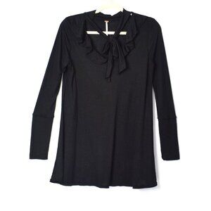 Free People Black Long Sleeve Swing Dress XS